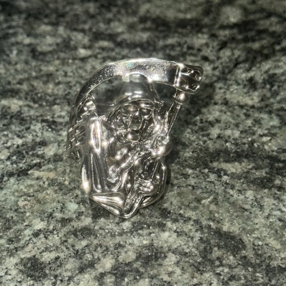 Grimm reaper with sickle men's ring